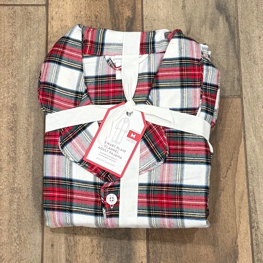 Adult Stewart Plaid Flannel Pajama Set - PBK